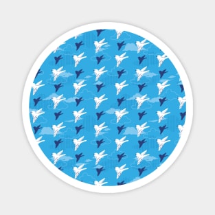 White Bird Fly in the Blue Sky Pattern Magnet